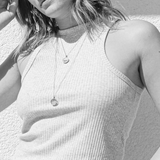 Collier Médaillon Bleu Aigue-Marine doré à l'Or Rose - Charles Orwin