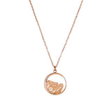 Collier Médaillon Champagne doré à l'Or Rose - Charles Orwin