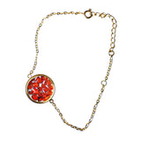 Bracelet Médaillon Rouge Rubis doré à l'Or - Charles Orwin