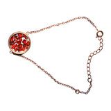 Bracelet Médaillon Rouge Rubis doré à l'Or Rose - Charles Orwin