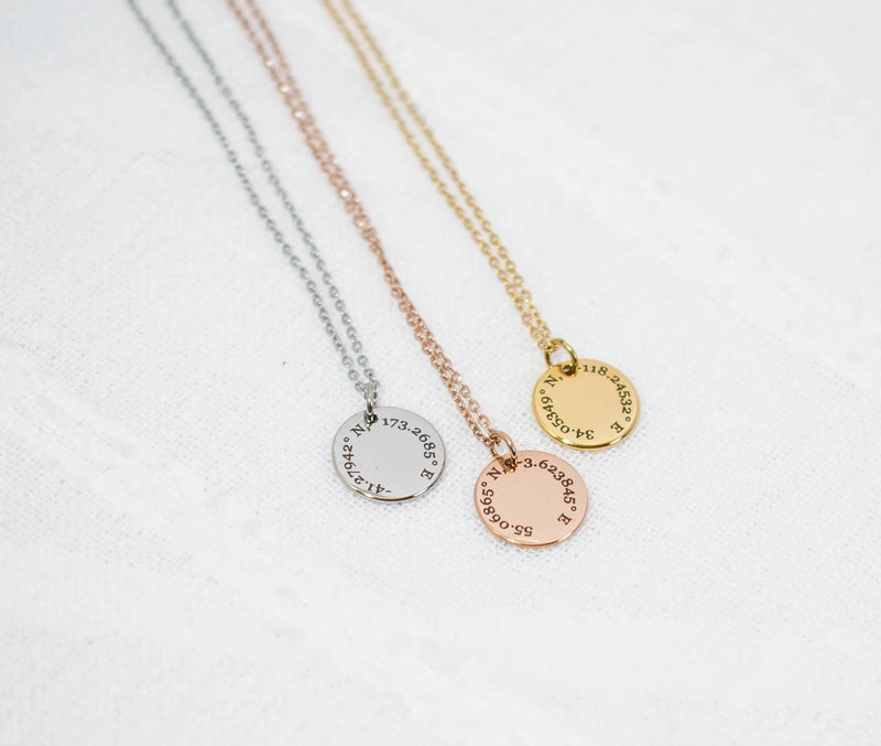 Collier coordonnées GPS sur mesure